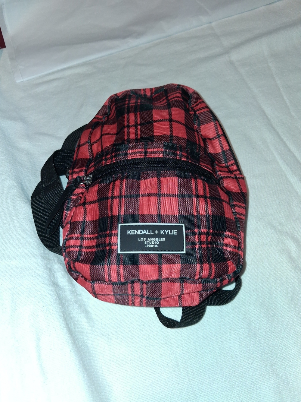 Kendall & Kylie Red and Black Plaid Mini Bag